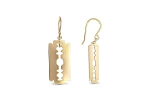 Серьги Лезвия из жёлтого золота без вставок