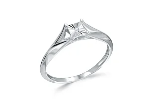 Кольцо Квадрат из белого золота с бриллиантом