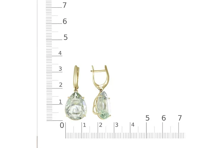 Серьги из жёлтого золота с 2 аметистами