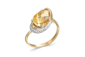 Кольцо из жёлтого золота с 4 цитринами