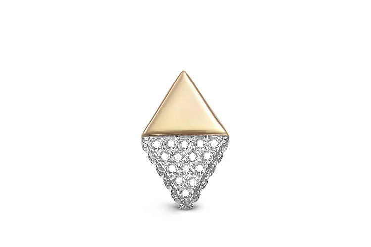 Подвеска Ромб из жёлтого золота с 35 фианитами