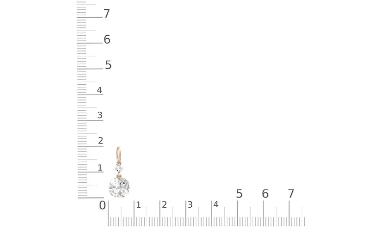 Подвеска Цветок из красного золота с горным хрусталём и фианитом