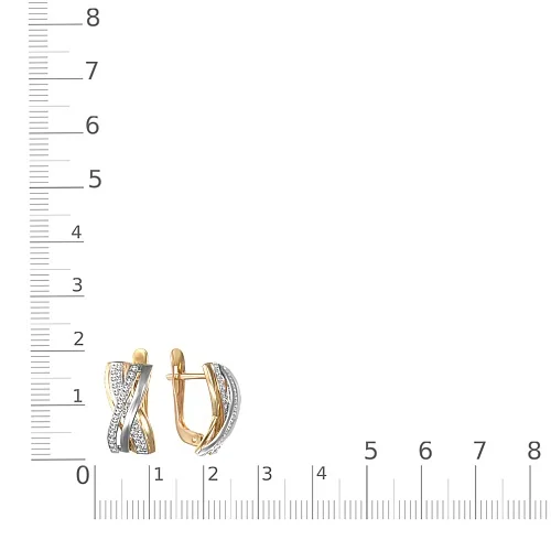 Серьги из жёлтого золота с 62 фианитами