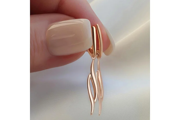 Серьги из красного золота без вставок