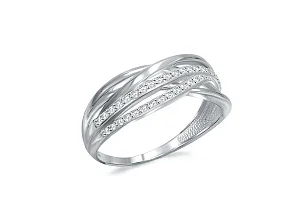 Кольцо из белого золота с 35 фианитами