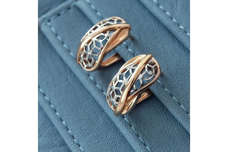 Серьги из красного золота без вставок