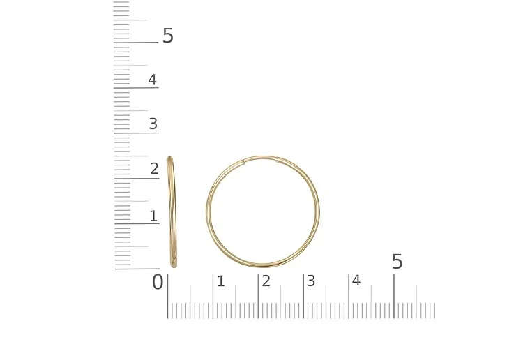 Серьги-конго из жёлтого золота без вставок