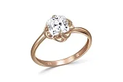 Кольцо из красного золота с кристаллом swarovski