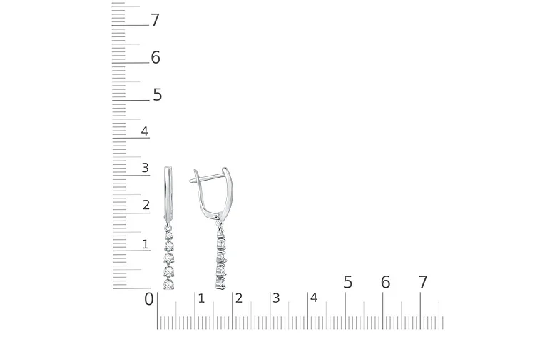 Серьги из белого золота с 10 бриллиантами