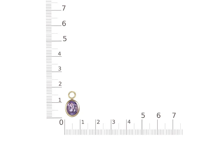 Подвеска серёг-трансформеров из жёлтого золота с аметистом