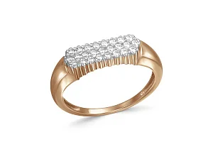 Кольцо из красного золота с 25 бриллиантами