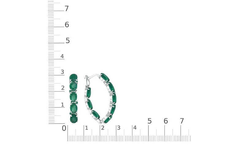 Серьги из белого золота с 24 агатами