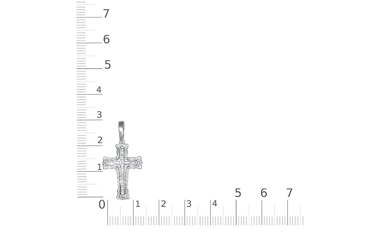 Крест из белого золота без вставок