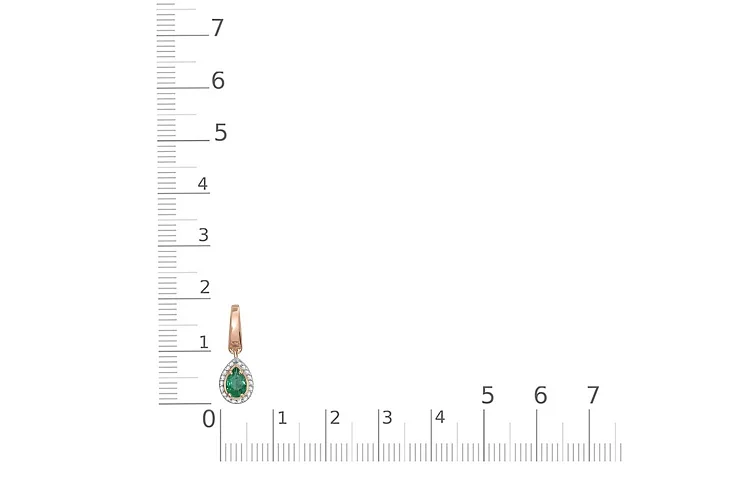Подвеска из красного золота с изумрудом и 18 бриллиантами