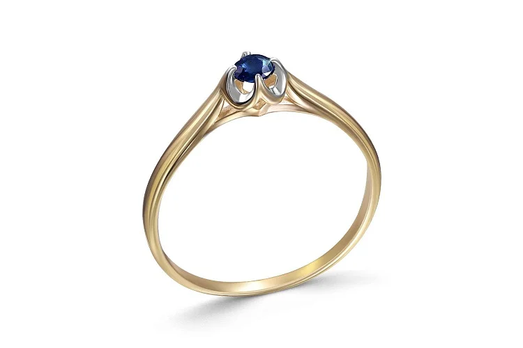 Кольцо из жёлтого золота с сапфиром