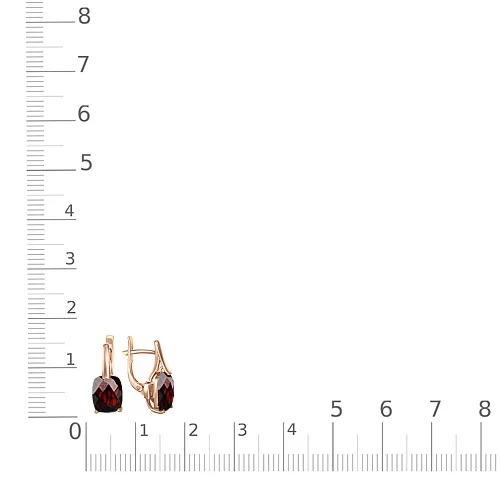 Серьги из красного золота с 2 ситаллами