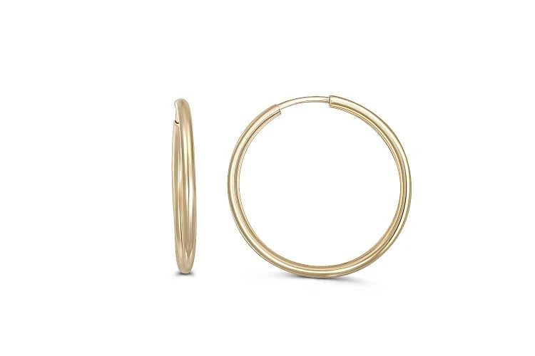 Серьги-конго из жёлтого золота без вставок