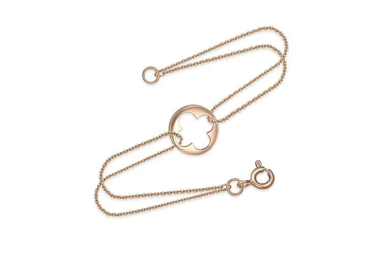 Браслет Клевер из красного золота без вставок