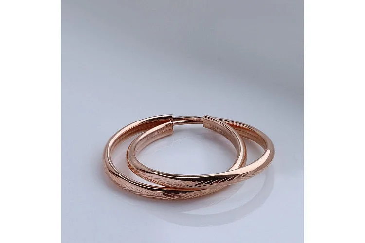 Серьги-конго из красного золота без вставок