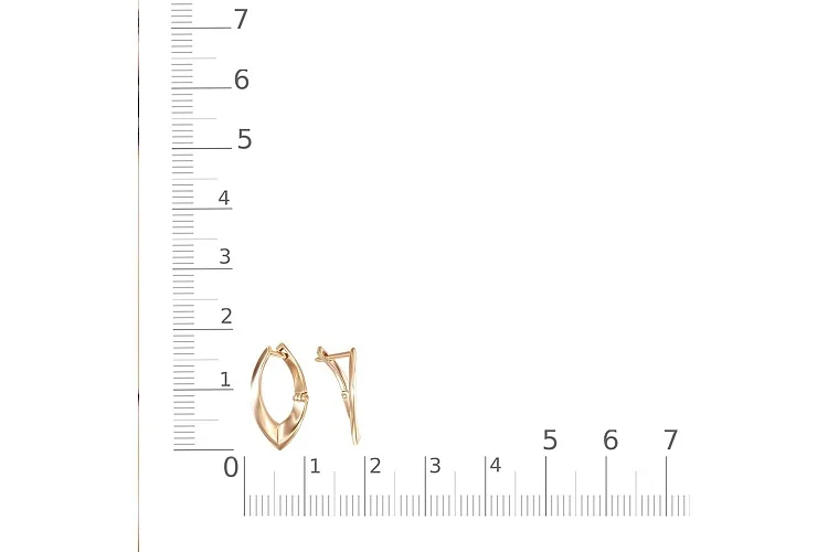 Серьги из красного золота без вставок