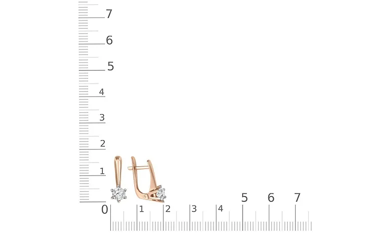 Серьги из красного золота с 2 кристаллами swarovski