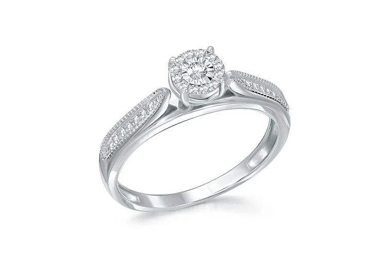 Кольцо из белого золота с 27 бриллиантами