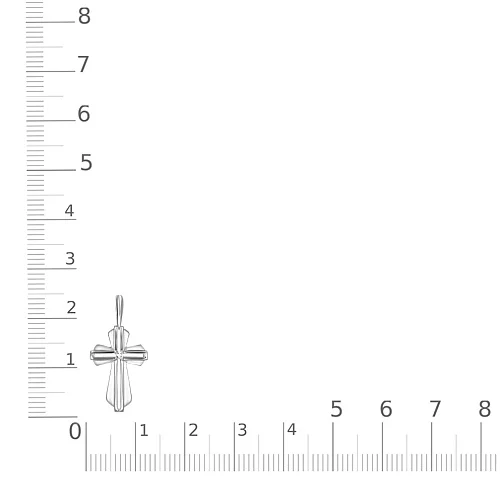 Крест из белого золота с бриллиантом