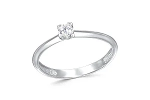 Кольцо из белого золота с фианитом