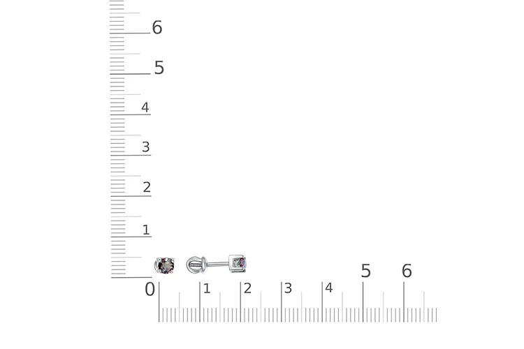 Серьги-пусеты из белого золота с 2 александритами