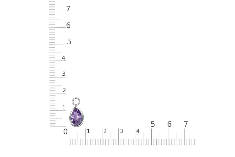 Подвеска серёг-трансформеров из белого золота с аметистом