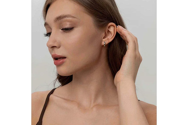 Основа серёг-трансформеров из белого золота без вставок