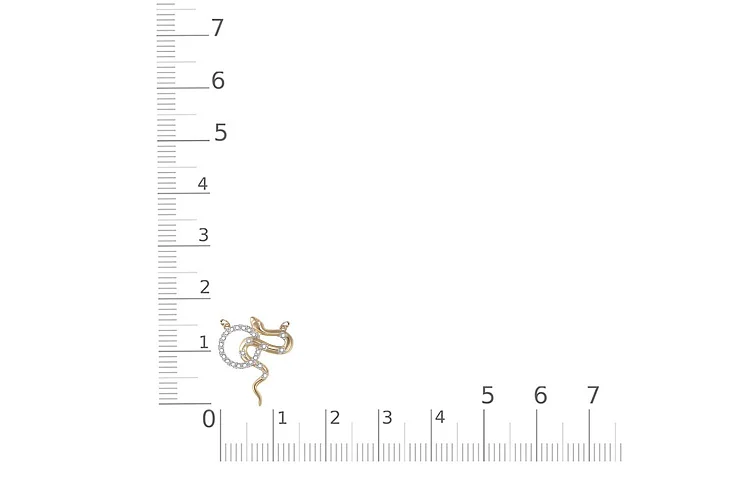 Колье Змея из жёлтого золота с 24 фианитами