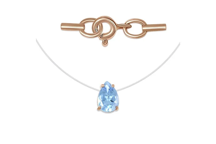 Колье из красного золота с топазом sky