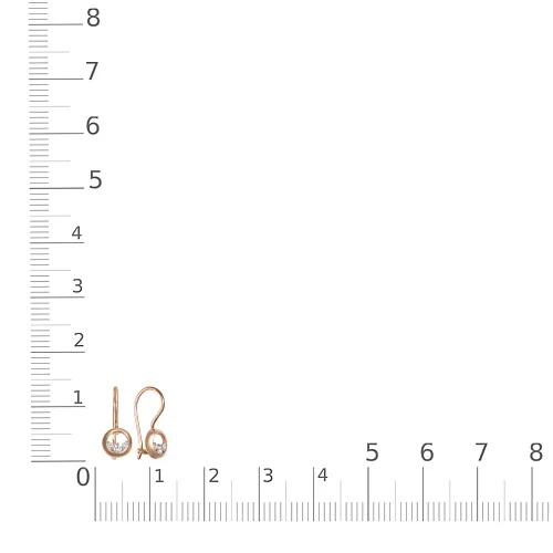 Детские серьги Улитка из красного золота с 2 бриллиантами