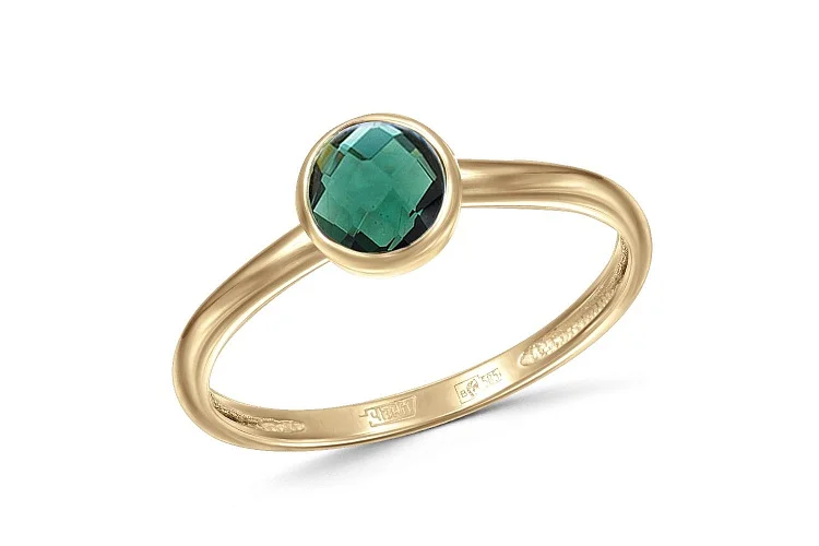 Кольцо из жёлтого золота с кварцем