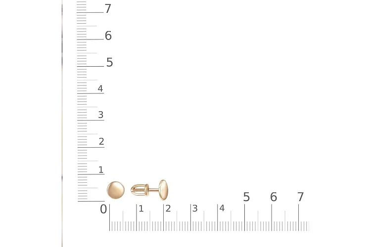 Серьги-пусеты Круги из красного золота без вставок