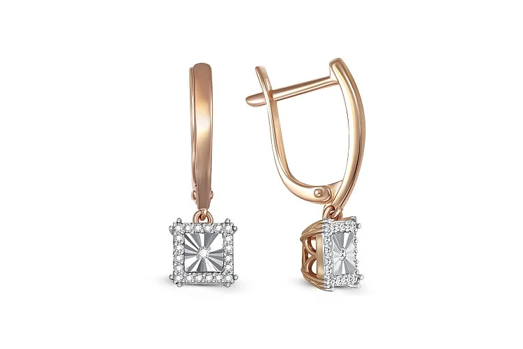 Серьги из красного золота с 42 бриллиантами