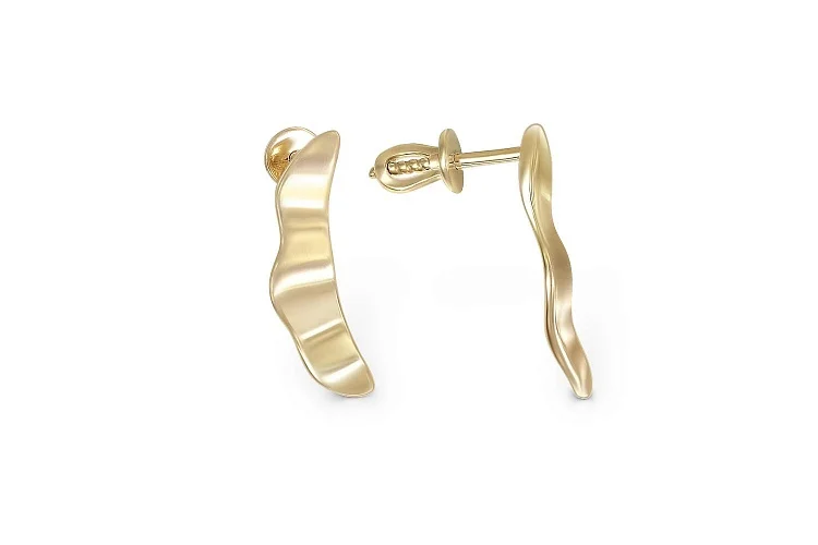 Серьги-пусеты из жёлтого золота без вставок