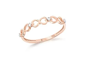 Кольцо Сердце из красного золота с 4 фианитами