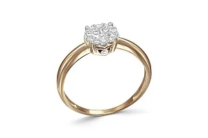 Кольцо из жёлтого золота с 19 бриллиантами