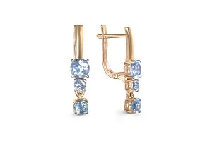 Серьги из красного золота с 6 топазами swiss