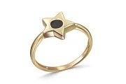 Детское кольцо Звезда из жёлтого золота с ониксом