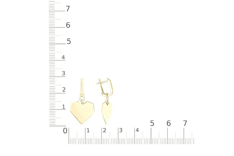 Серьги-трансформеры Сердца из жёлтого золота без вставок