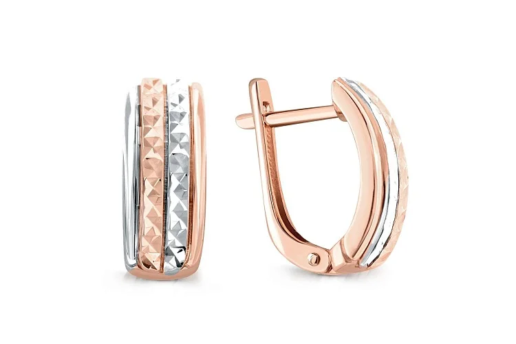 Серьги из красного золота без вставок