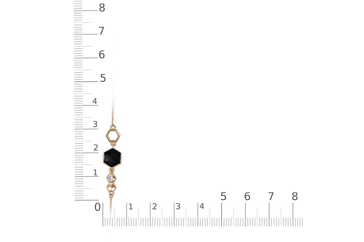 Браслет с шестиугольником из красного золота с бриллиантом