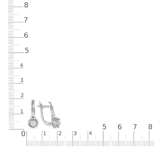 Серьги Цветы из белого золота с 20 бриллиантами