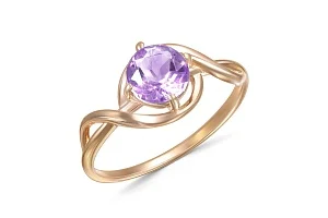 Кольцо из красного золота с аметистом