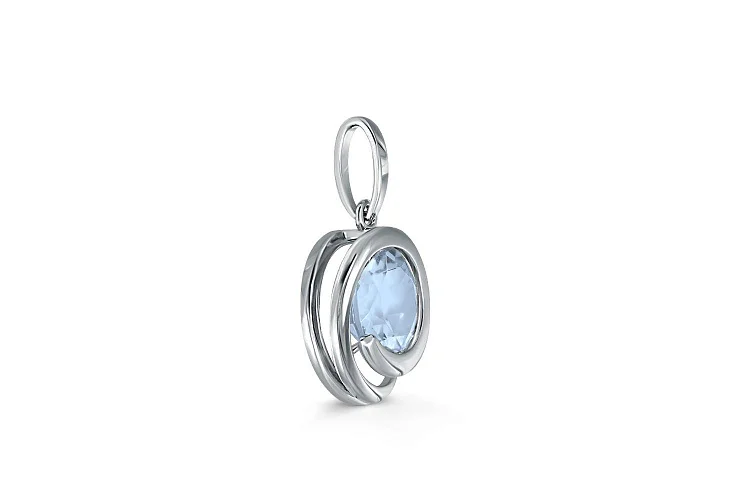 Подвеска из белого золота с топазом sky