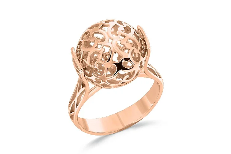 Кольцо Шар из красного золота без вставок