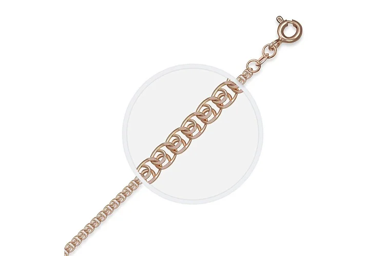 Цепь плетение лав ⌀ нити 0,50 мм  из красного золота